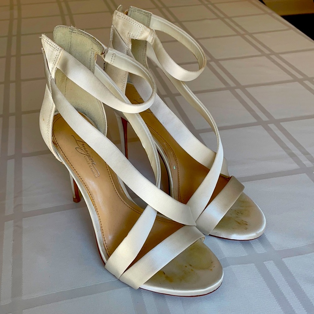Vince Camuto Satin White Heels